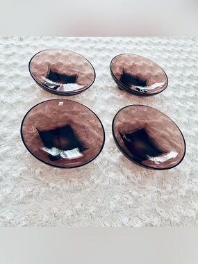 Set of 4 Vintage MCM Moroccan Amethyst Glass Bowls (Hazel-Atlas)